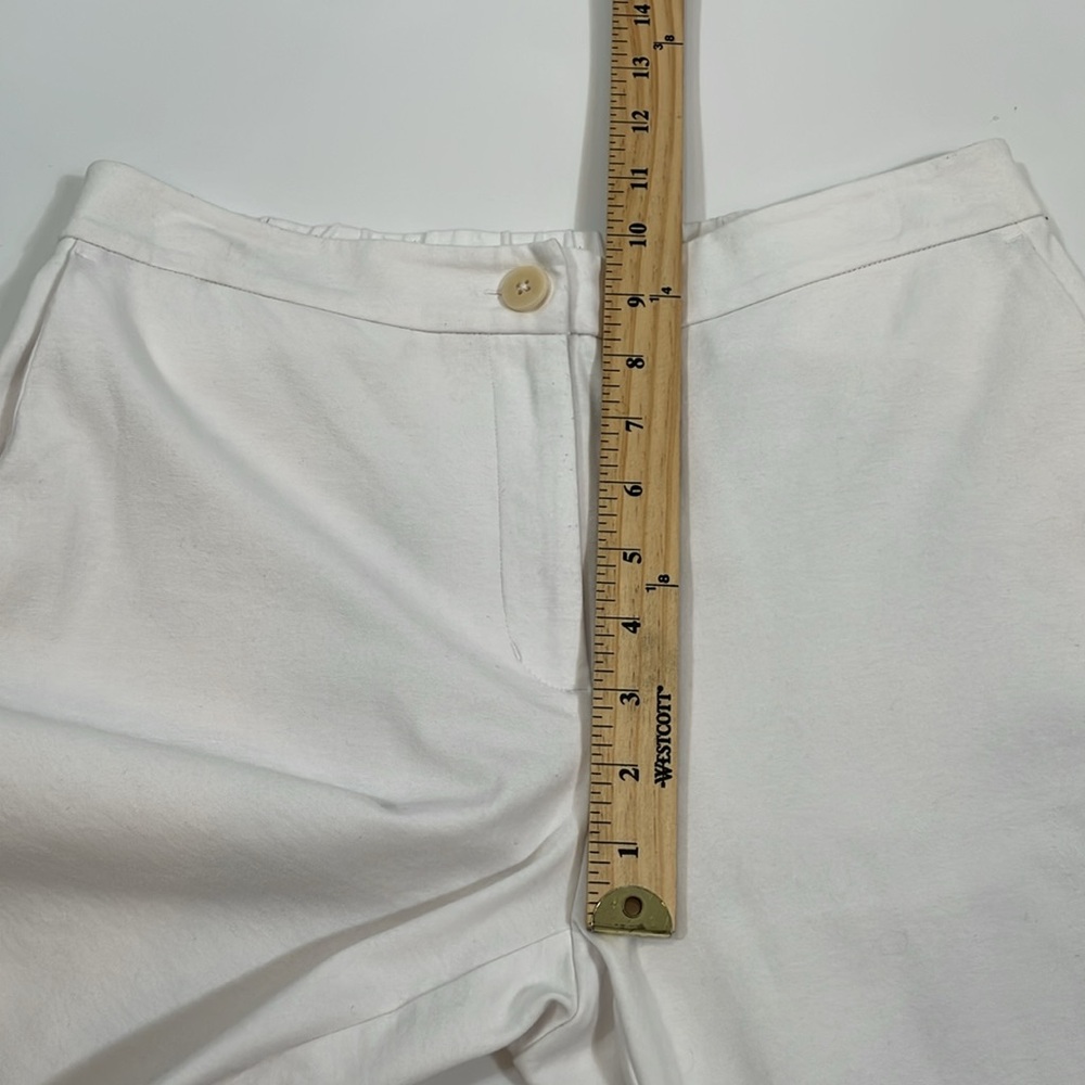Eileen Fisher Pants XS White Cropped Stretch Pants Elastic Back EUC - Picture 7 of 9
